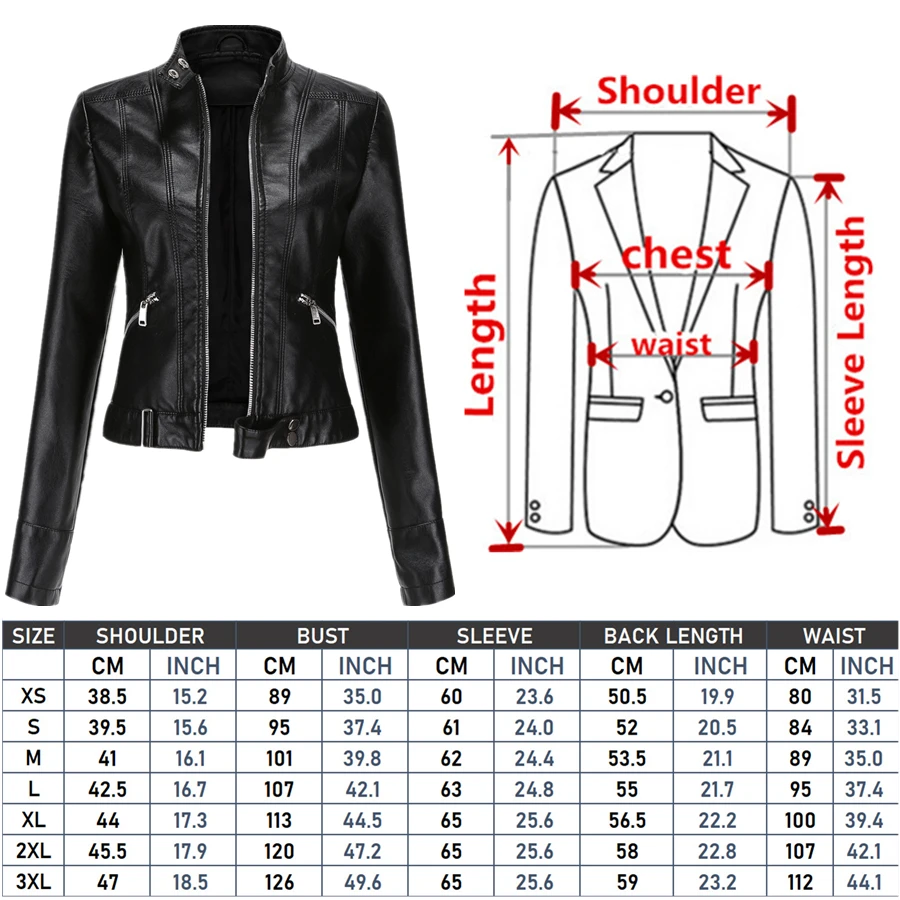 2023 Short Style PU Jacket Women's Fashion Slim Leather Jacket Stand Collar Zipper Overcoat Women Outerwear Purple Black Coat images - 6