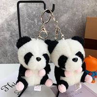2022 new 15cm cute cartoon panda plush stuffed animal toys key chain key ring pendant kids present doll hot sale