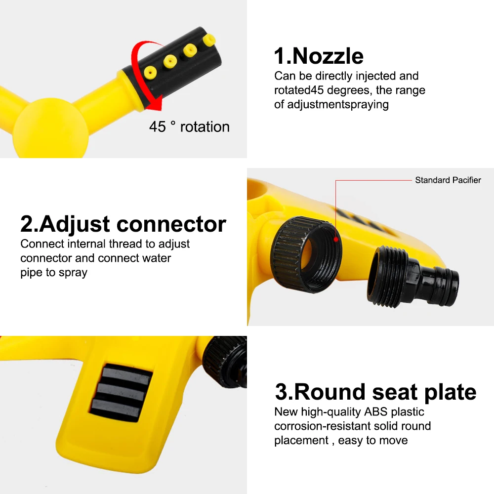Автоматический спринклер для газона вращающийся на 360 градусов большая площадь
