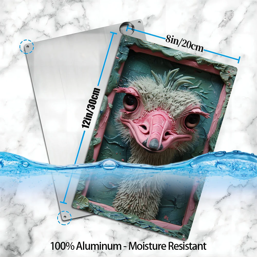 Настенное искусство страус из алюминия