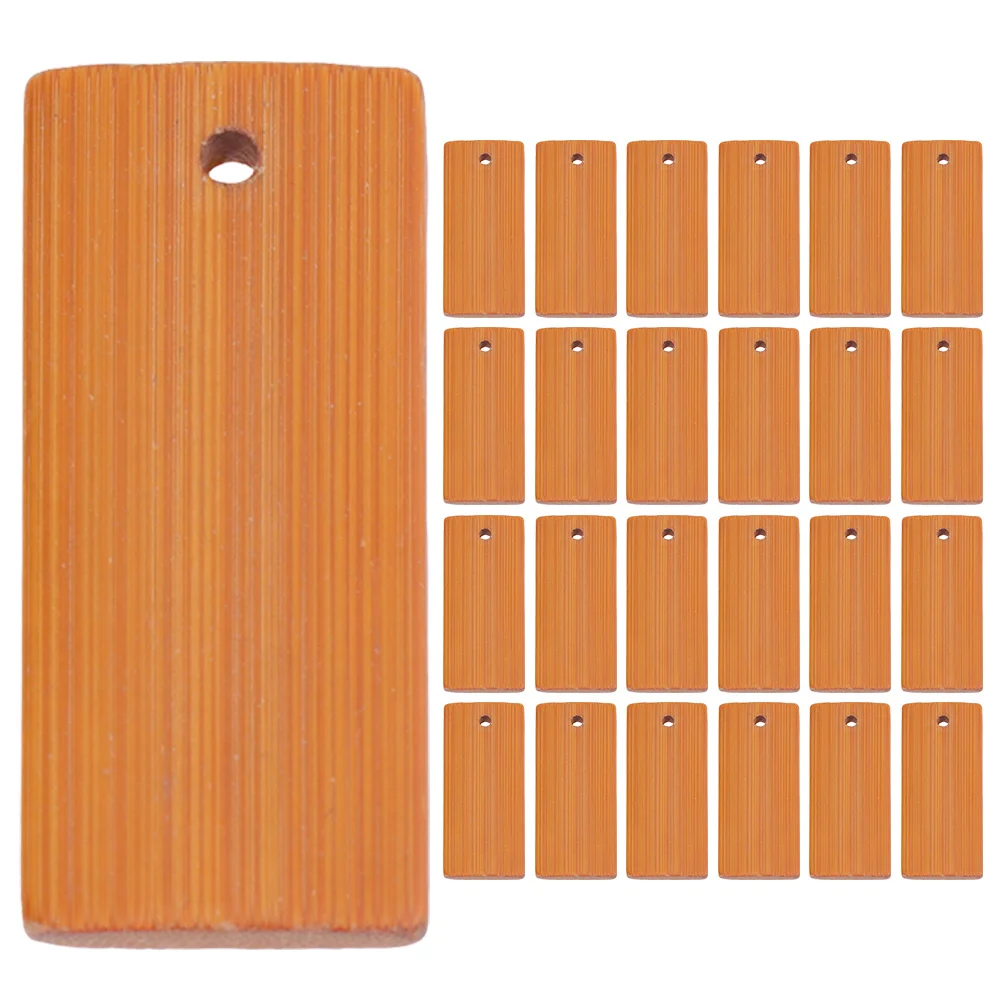 

Bamboo Pendant Creative Keychain Rectangle Tags Keyhcin Hanging Blank Pendants Charms