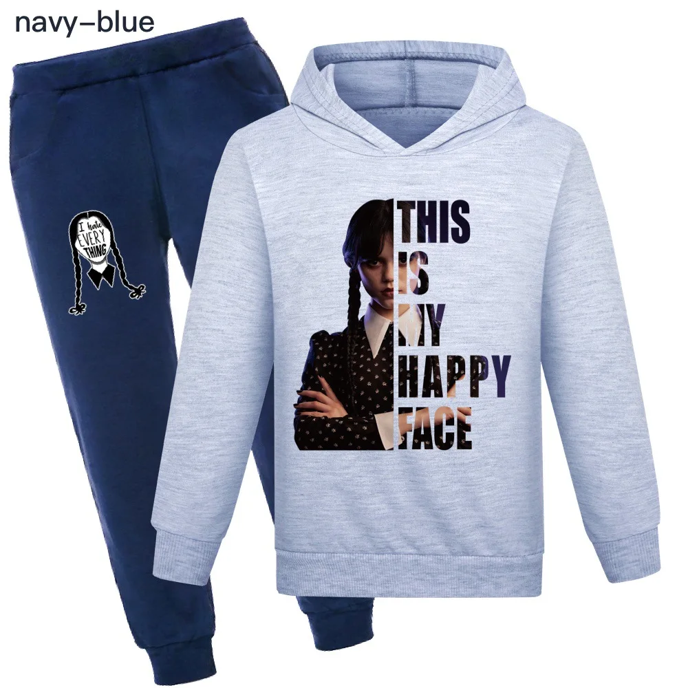 

Wednesday Addams Spring Autumn Baby Boy Girl Sweater Kids Clothes Sports Suit Children Clothing Kids For Teenagers 3-16Y