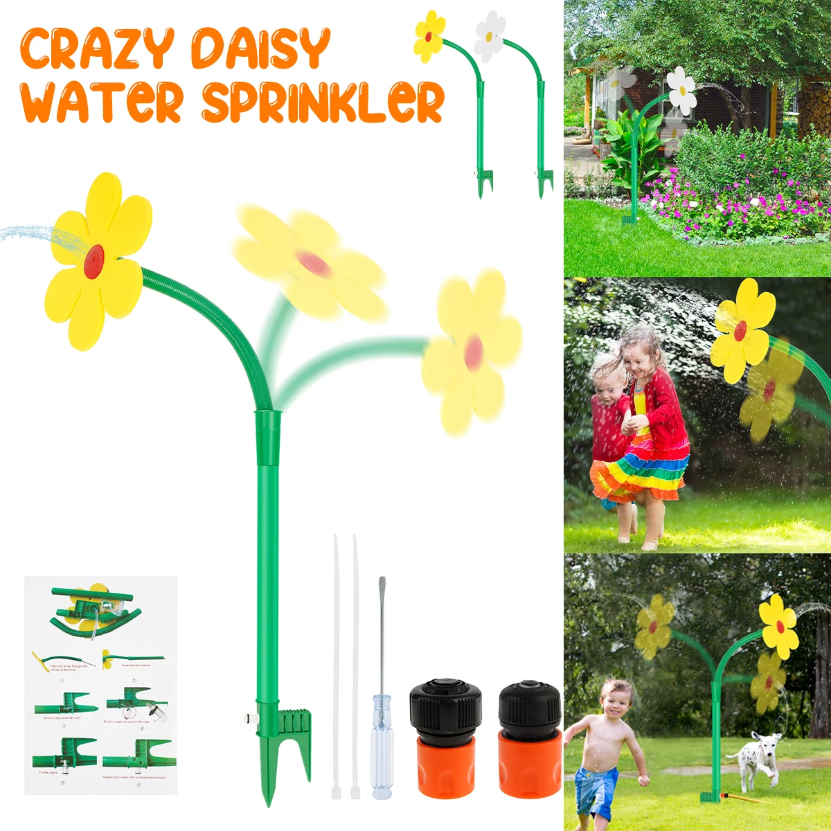 

Flower Water Sprinkler Daisy Water Sprinkler Reusable Yard Lawn Watering Sprinkler Funny Cute Irrigation Watering Tool Durable