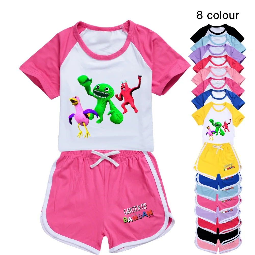 

Hot Game Kids Garden of Banban Tracksuits Girls Boys Outfit Toddler Leisure Clothing Set Teenage Short Sleeve Summer SportSuit