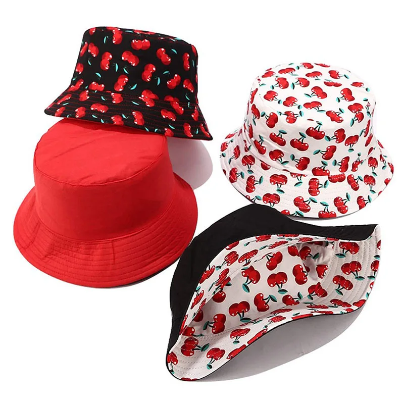 

Fruit Printed Fisherman's Hat Men's Basin Hat Cross-border Women's Outdoor Sun Hat Double-sided Hat Fashion Bucket Hat Women