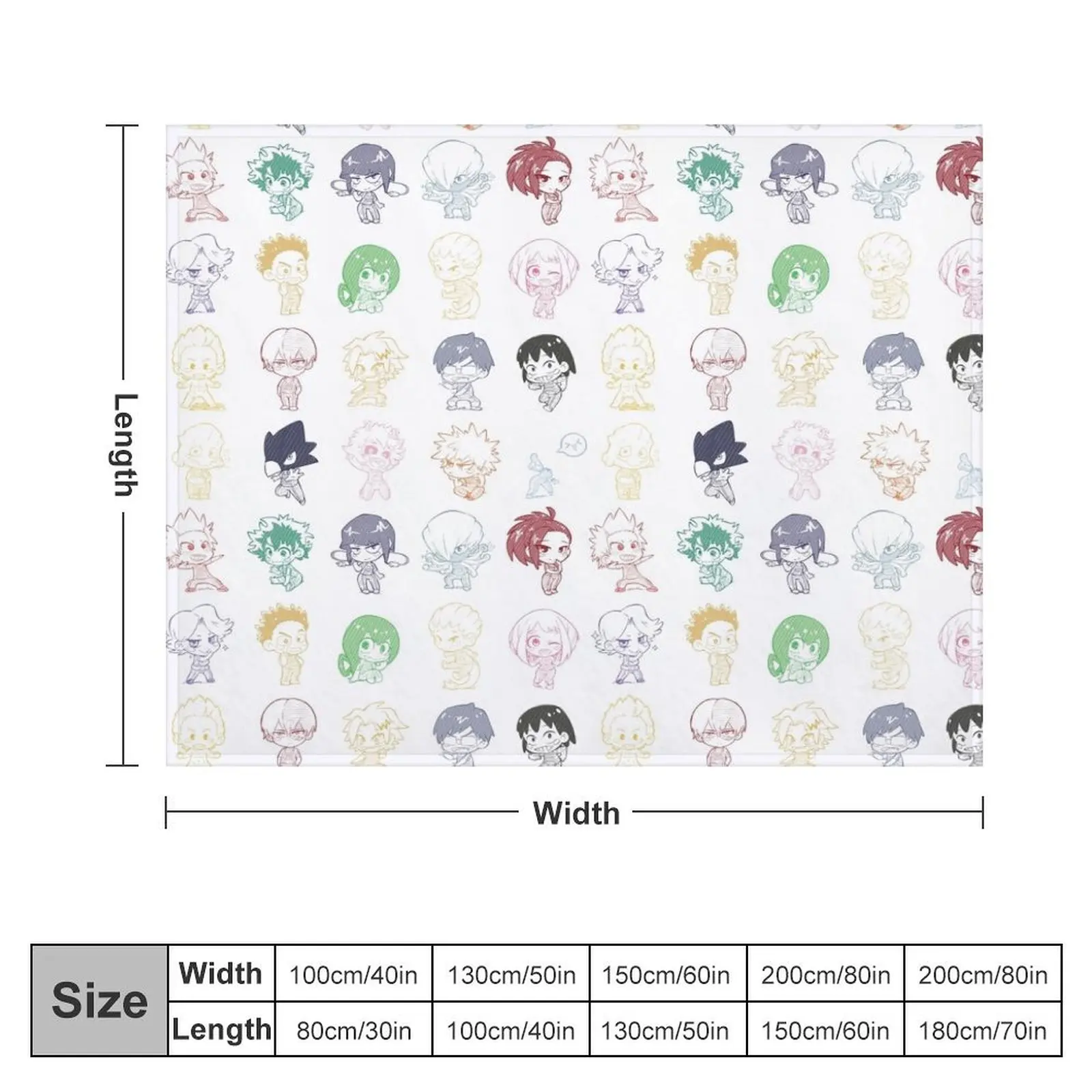 CHIBIMANIA класс 1-A + Mirio ver. Декоративное фланелевое одеяло