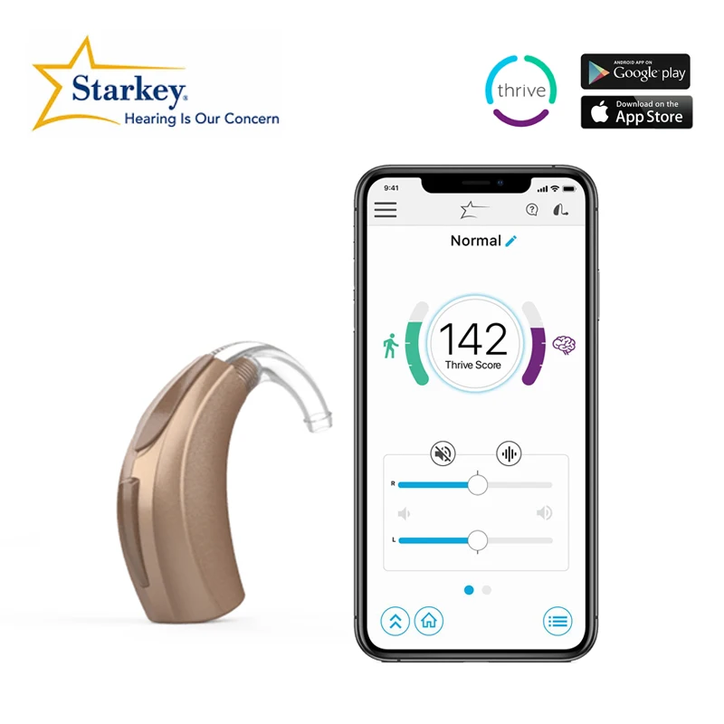 

Starkey Livio Ai 1000 Severe Deafness Hearing Aids 10 Channel Programmable Premium Bluetooth Hearing Aid For iphone,App Tune