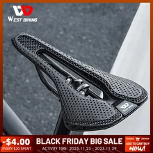 WEST BIKING Carbon 3D Printed Bike Saddle Ultralight Bike Saddle Breathable For Men Women Triathlon Road MTB Mountain Bike Seat