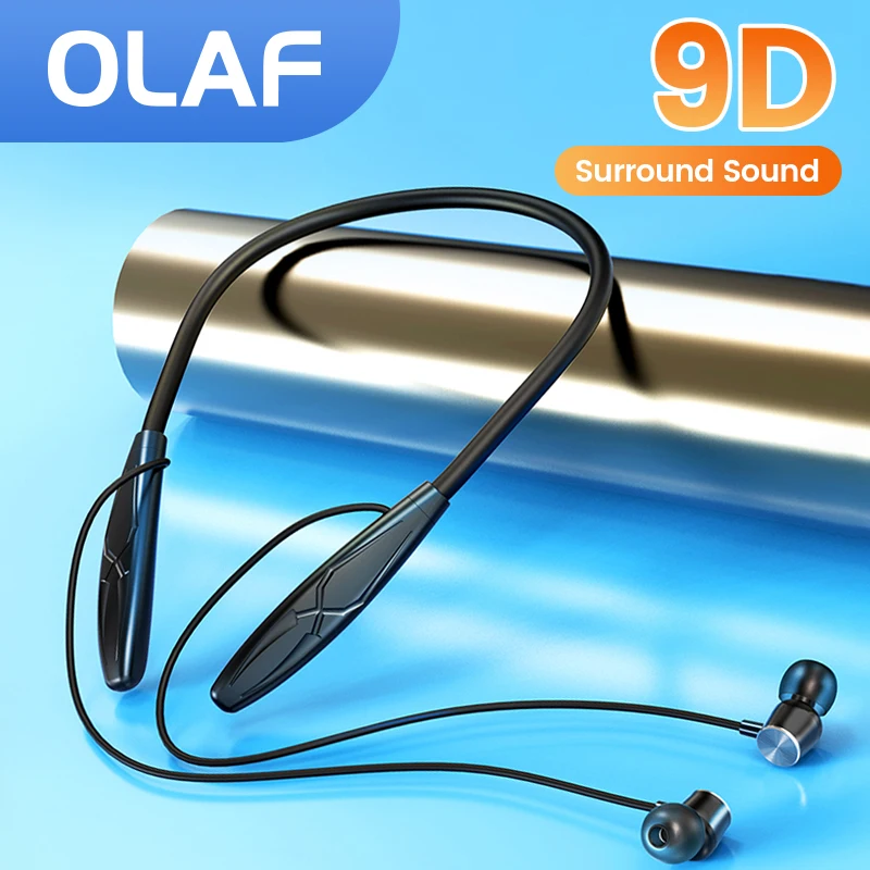 

In Ear Neck Hanging Style Headphones Magnetic Sport Earphones 9D Stereo Surround Sound Volume Control Headsets For Phone Earbuds