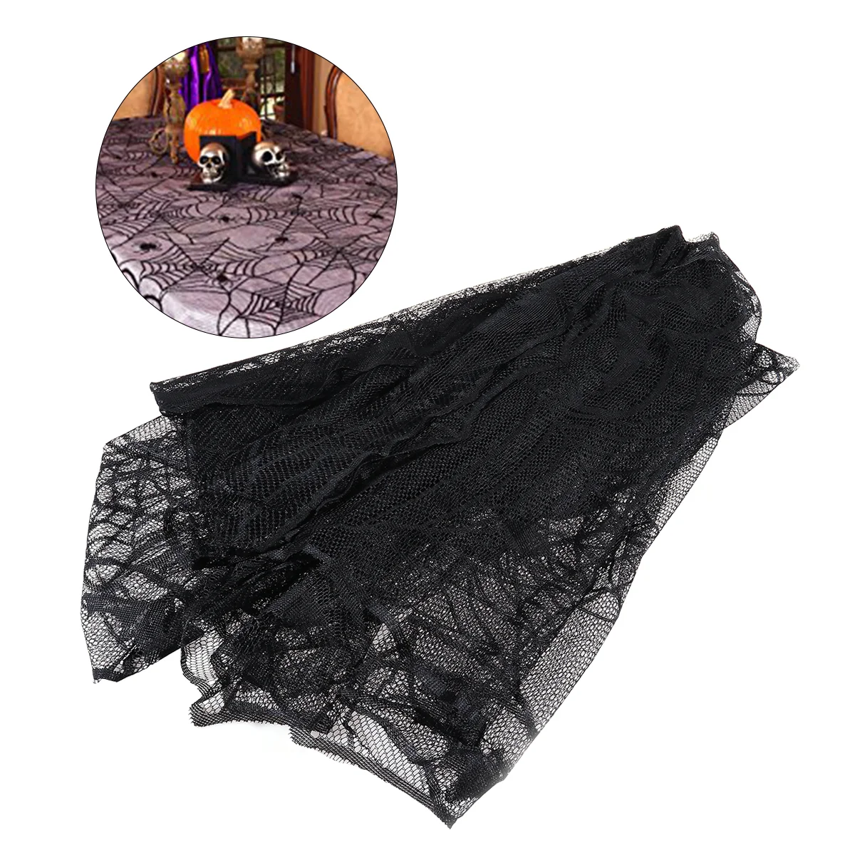 

Table Tablecloth Spidertables Web Runner Decorations Runners Black Lace Centerpieces Cloth Cover Bat