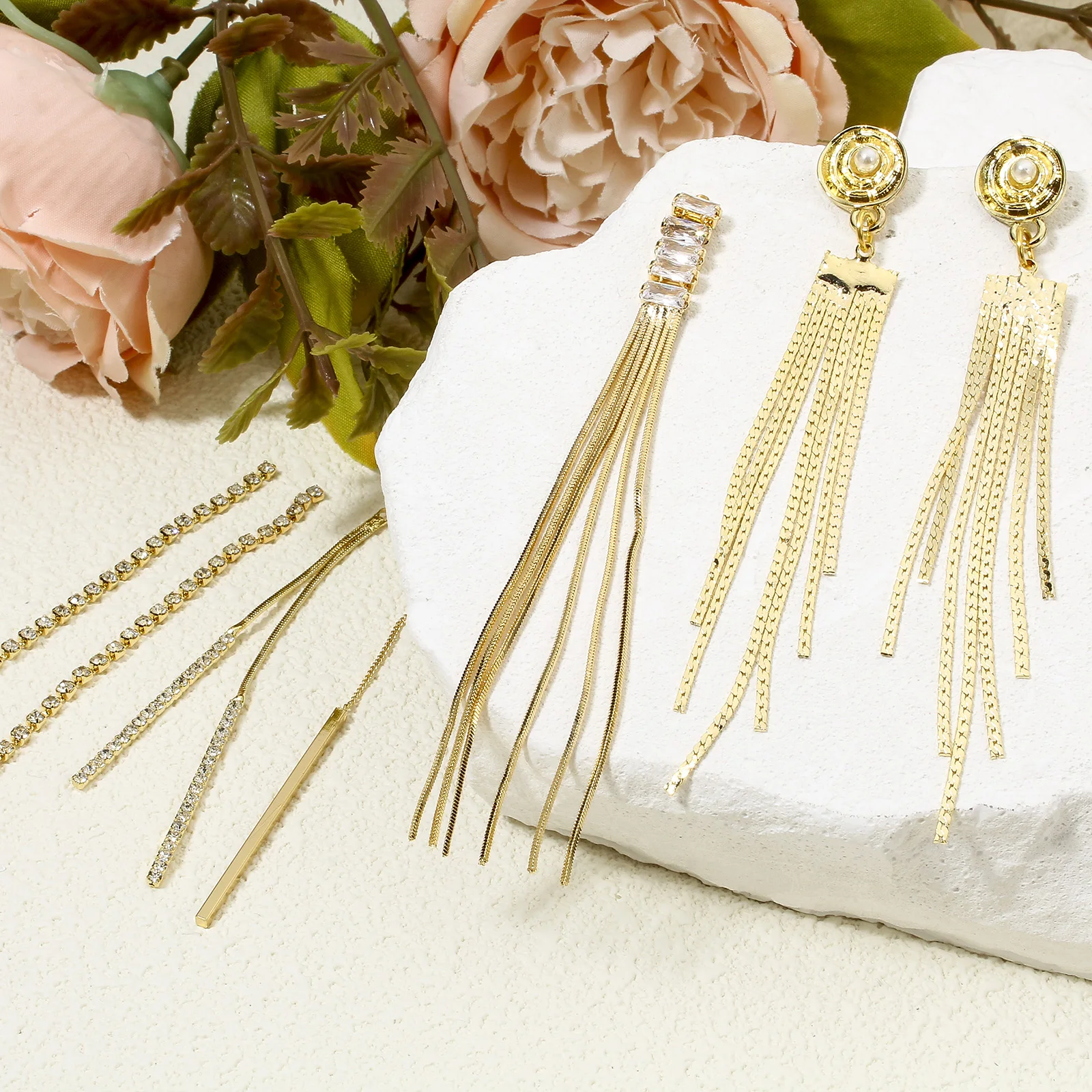 2 шт. латунные подвески длинная цепочка 18K