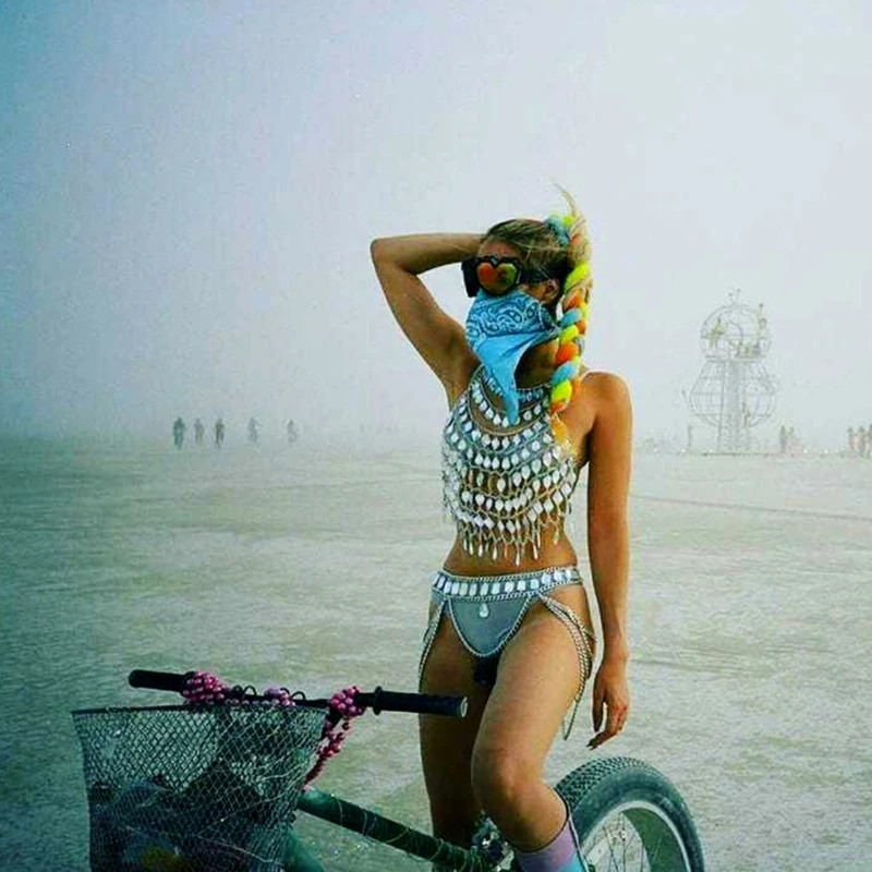 

Bohemiean Jewelry Set Sweet Body Chain Suit Tribal Harness Bra Crop Top Women