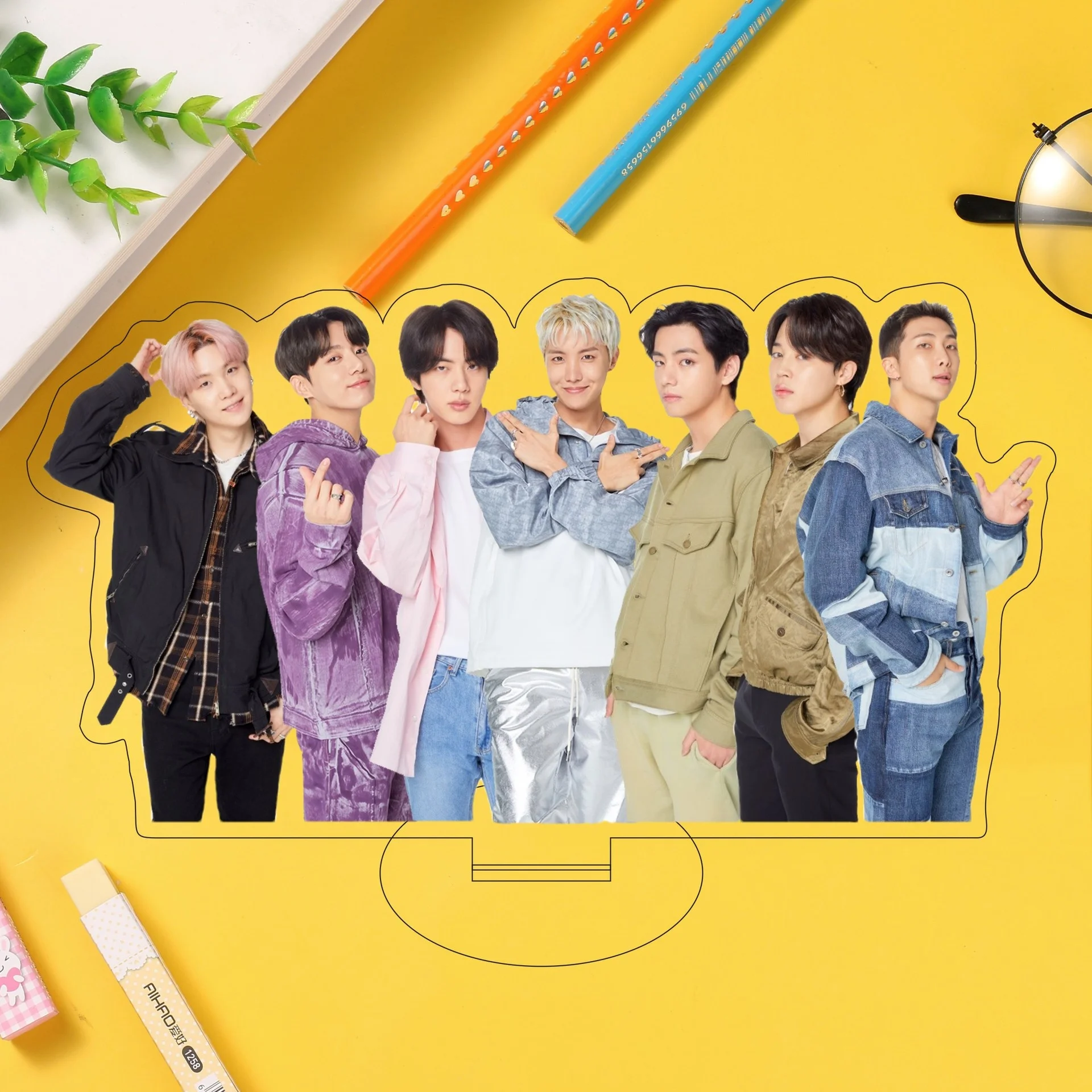

KPOP Bangtan Boys high New HD Acrylic Action Figure Model Desktop Toy Decorative Ornament Cosplay Gift SUGA JIMIN Fan Collection
