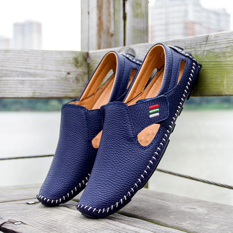 2023 New Men Loafers Leather Moccasins Boat Shoes Comfort and Soft Slip on Men Driving Shoe images - 6