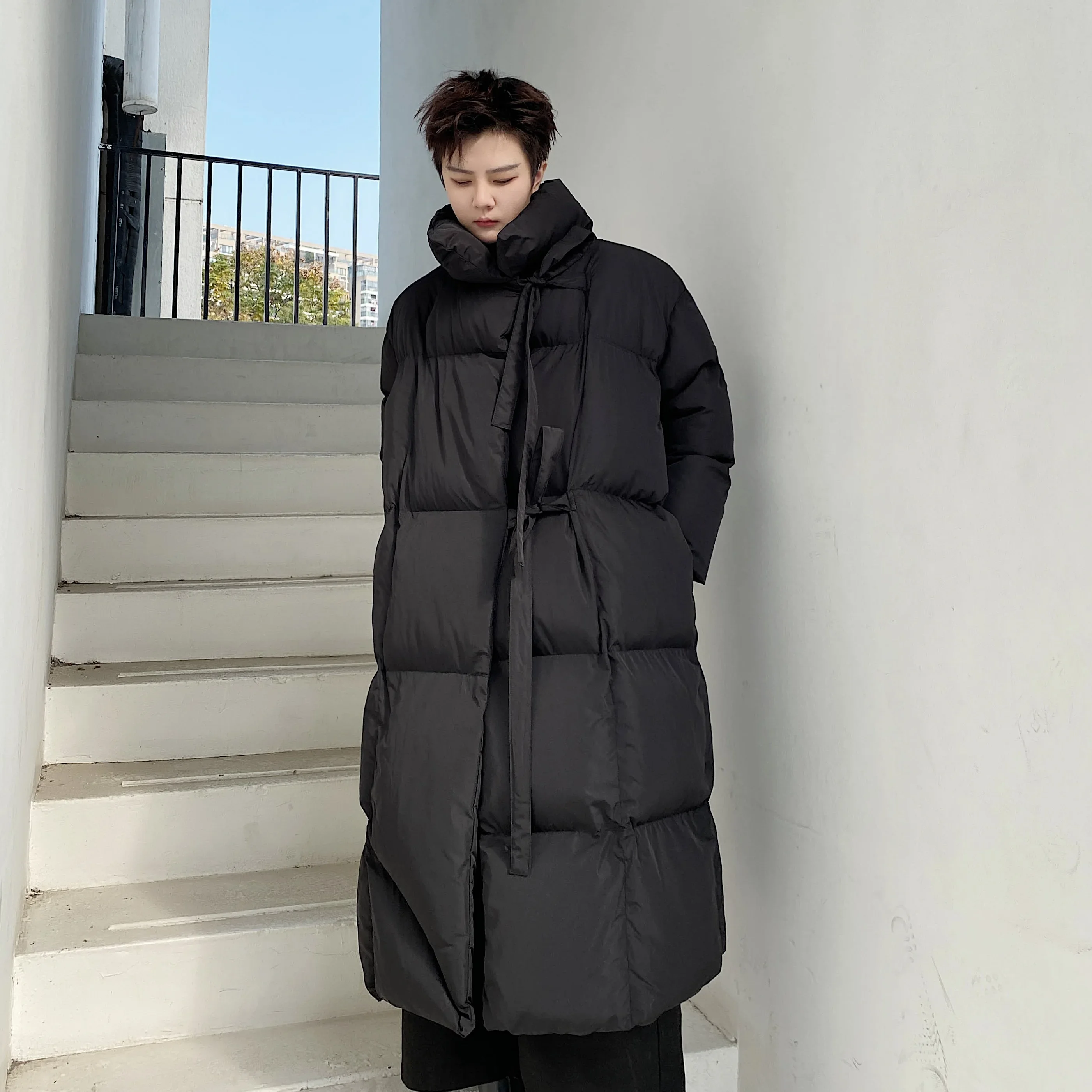 

Black Long Puffer Jacket for Winter Fashion Trends Warm Clothing Teenage Oversized Padded Parkas Korean Streetwear Baggy Clothes