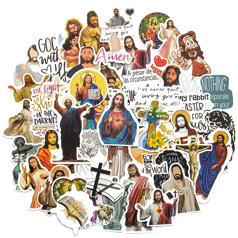 

50PCS Cartoon Jesus Christ Love Faith Cute Sticker Case Suitcase DIY Toy Laptop Guitar Skateboard Lovely Decal Sticker