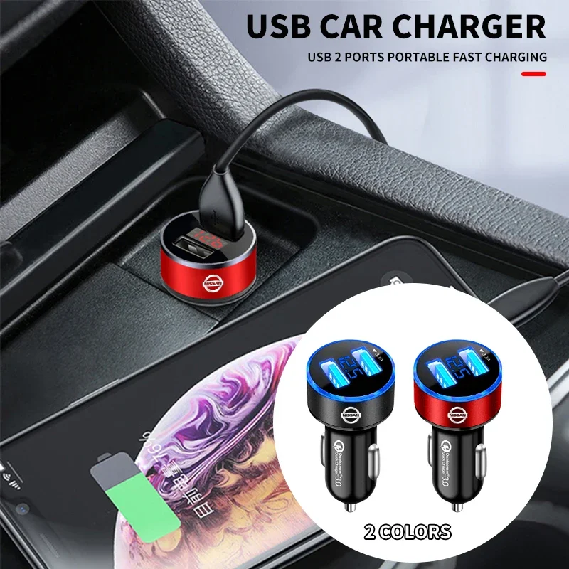 1 шт. автомобильное зарядное устройство 2 USB-порта быстрая зарядка цифровой