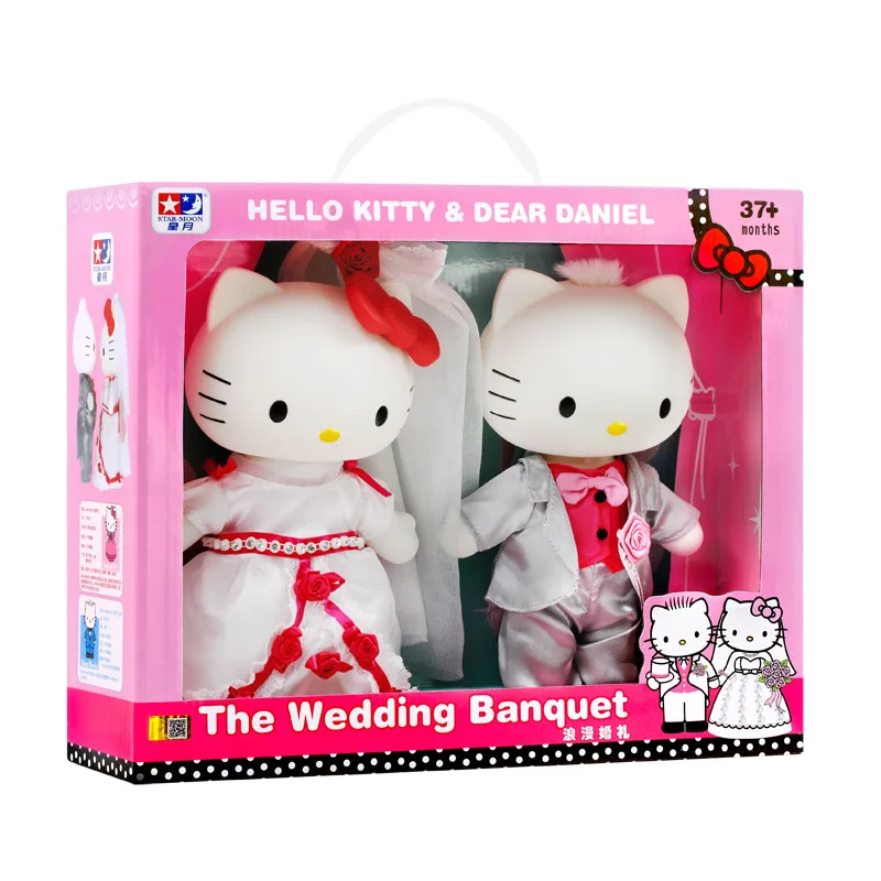 Original Hello Kitty Kawaii Cute Doll Dear Daniel The Wedding Banquet Couple Lovers Pretent Anime Figure Wedding Suit Toys Gift