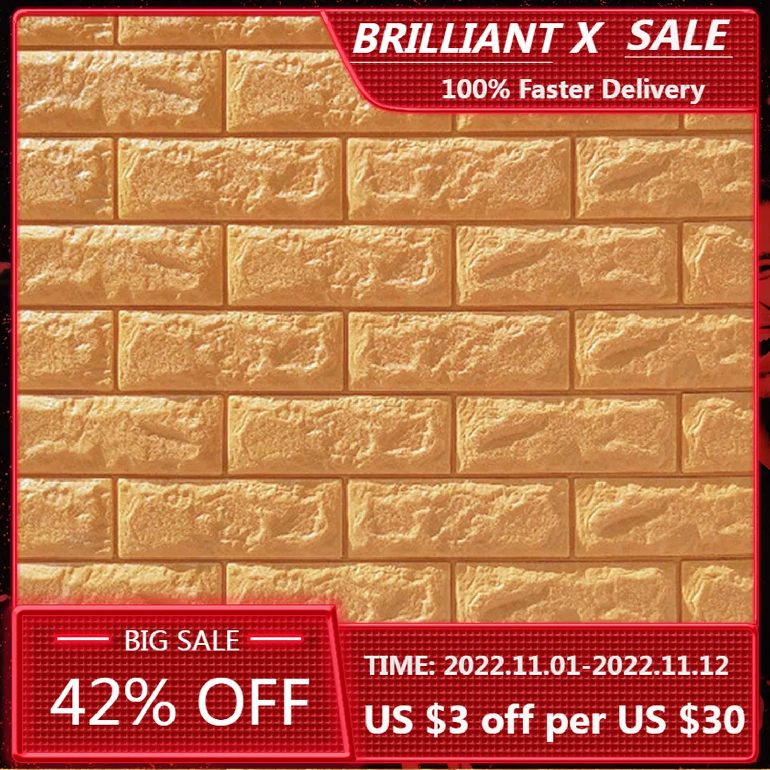 70*77cm Brick wall Stickers DIY 3D PE Foam Wallpaper Panels Room Decal Stone Decoration Embossed Self Adhensive Wall |