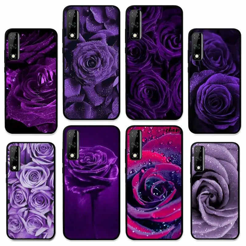 

Purple Rose Phone Case for Huawei Y 6 9 7 5 8s prime 2019 2018 enjoy 7 plus