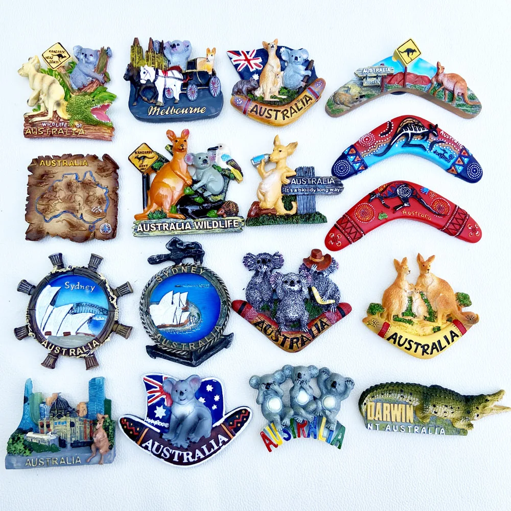 

Magnetic Fridge Magnets Australia Koala Kangaroo Landmark Fridge Magnet Sticker Pattern Resin World Travel Souvenir Magnetic