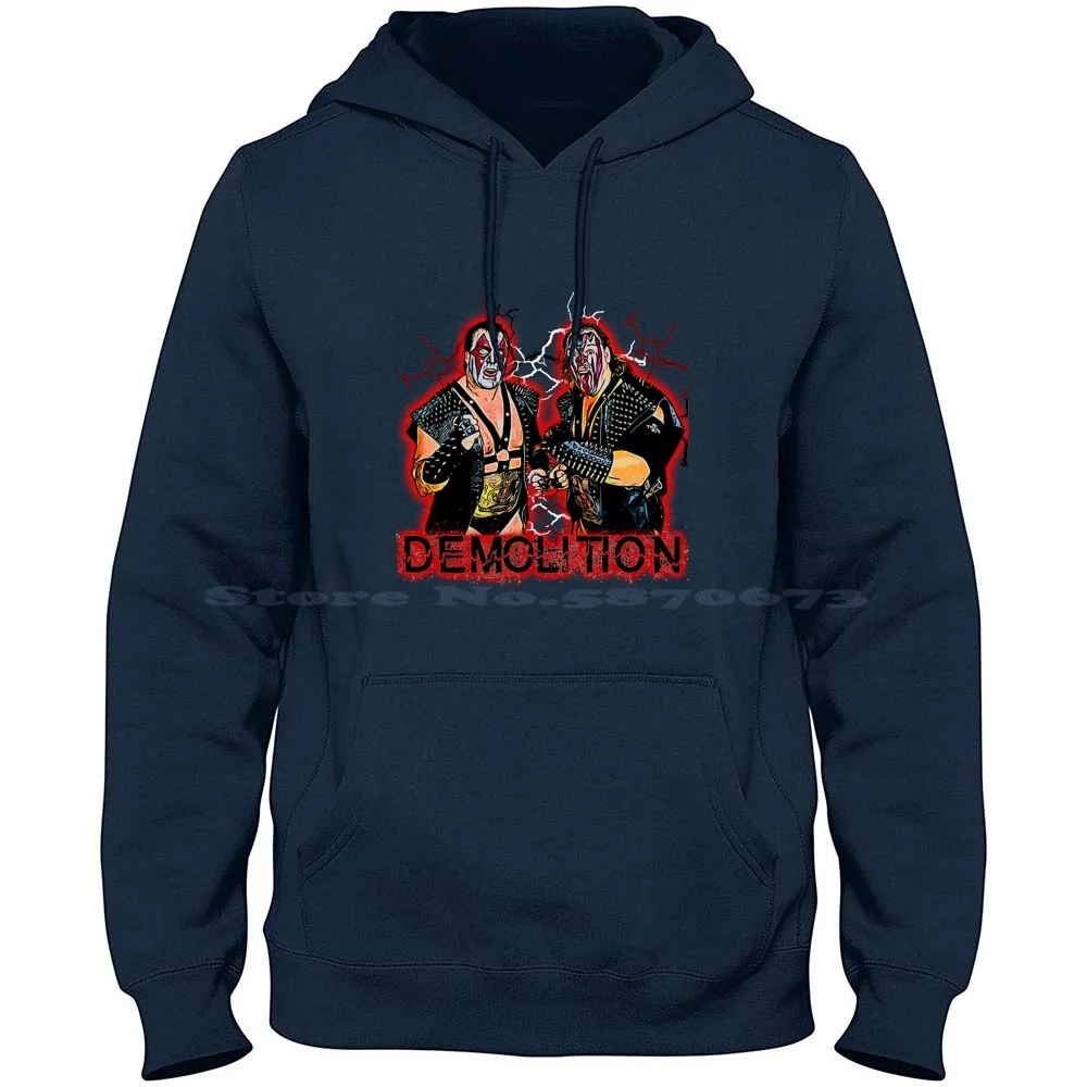 Demolition 100% Pure Cotton Hoodie Tshirt 80S 90S Tag Team Wrestling Wwf
