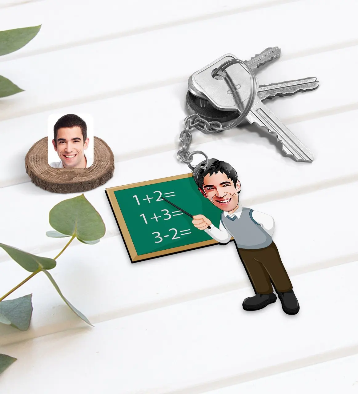 

Personalized Men 'S Primary Mathematics Teacher Karikatürlü Wood Anahtarlık-1