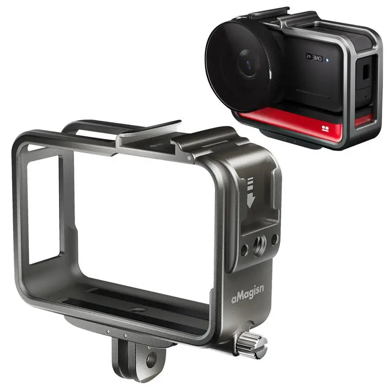 

ForInsta 360RS Camera Cage Protective Case With 1/4 Screw Hole Universal InterfaceRS Action Sports Camera Protection