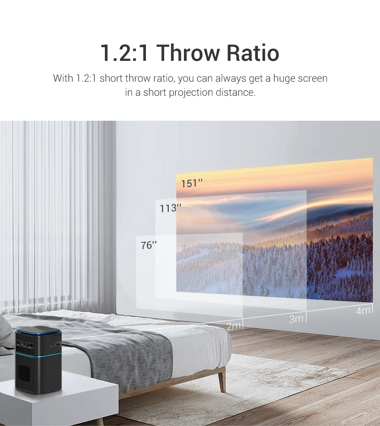 Умный портативный проектор 4K D042 с сенсорной панелью