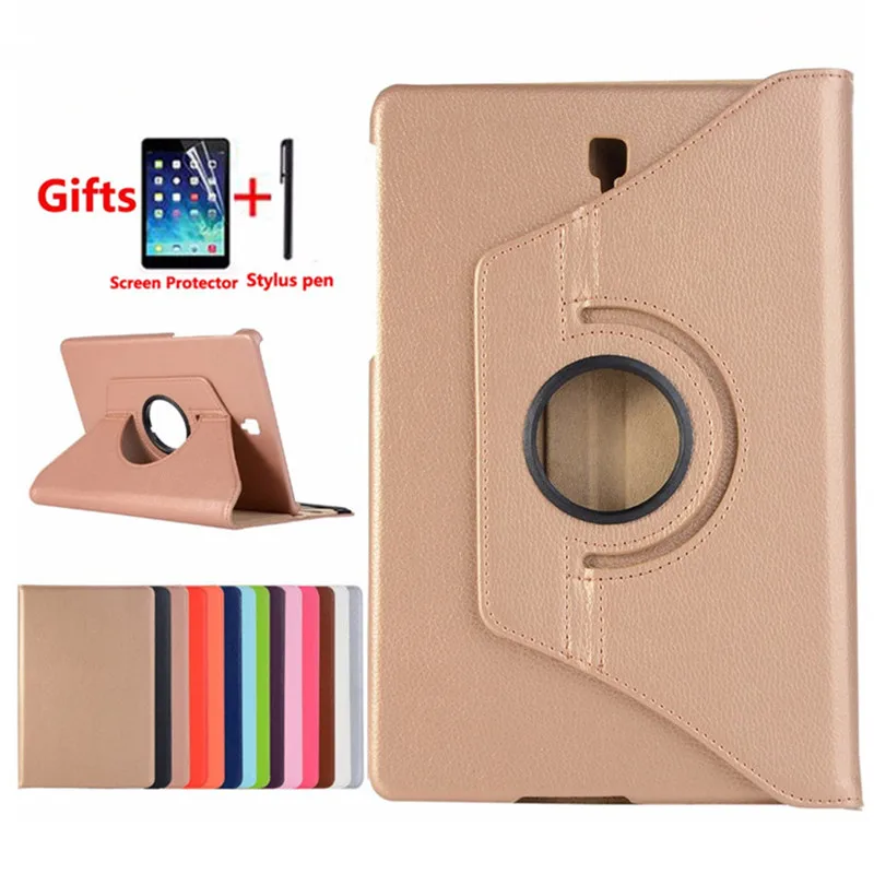 

Hot 360 Rotation PU Leather Magnetic Flip Stand Case For Samsung Galaxy Tab S4 10.5 2018 T830 T835 T837 Tablet Cover+Film+Stylus