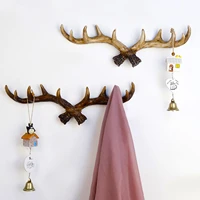 vintage resin deer antler decor animal deer horn wall hanging coat rack key hook clothes hanger home wall hanging decoration