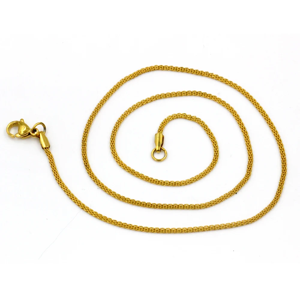 

ASON 10Pcs/Lot Stainless Steel Chain Flat Chains Necklace Choker For Women Men Accessories Making Collar Wholesale