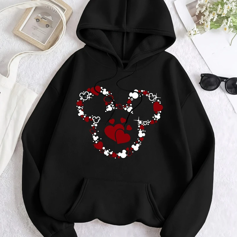 Женская повседневная спортивная толстовка с капюшоном Disney готическая Y2k принтом