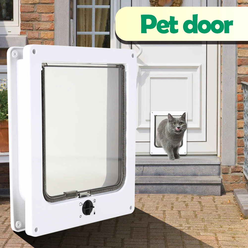 

Pet Intelligent Control Cat Doors ABS Small Cat Dog Gate Door Safe Flap Door Pet Gate Door Kit Cat Dogs Flap Doors