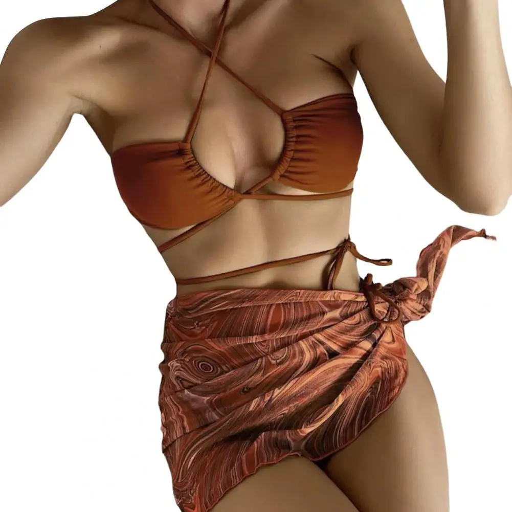 

3 шт./комплект, Женский Воздухопроницаемый купальник с принтом