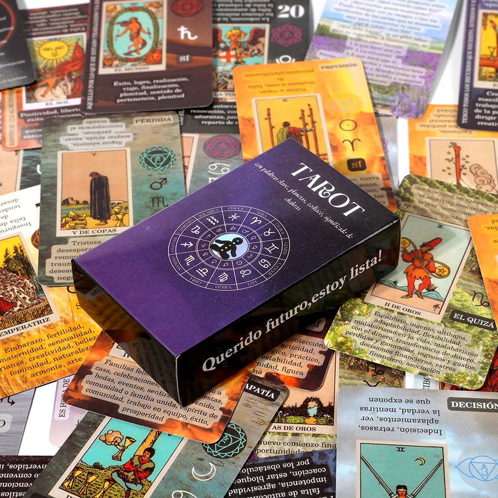 Tarot español para princ с имитацией в них на картах слова clave Chakra invertida элемент