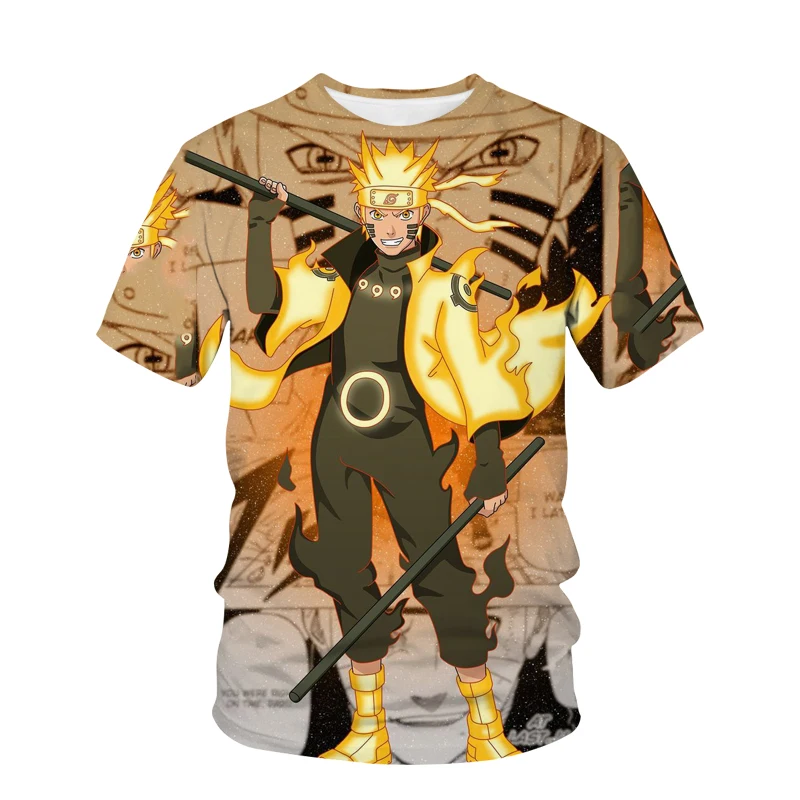 

Anime peripheral round neck black oversized T-shirt fashion casual top simple style street summer 3D short-sleeved men's T-shirt