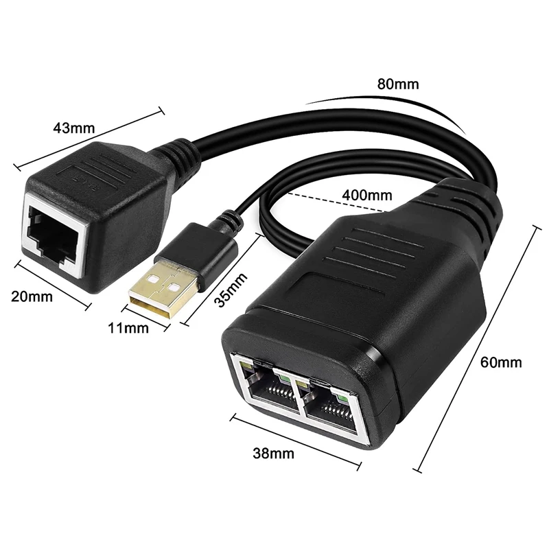 Многофункциональный сетевой Разветвитель RJ45 1-2 гнезда