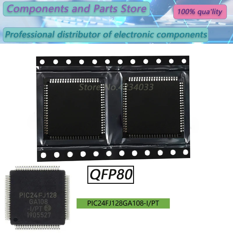 

1PCS PIC24FJ128GA108-I/PT PIC24FJ128GA108 QFP80 100% Brand New Original IC MCU