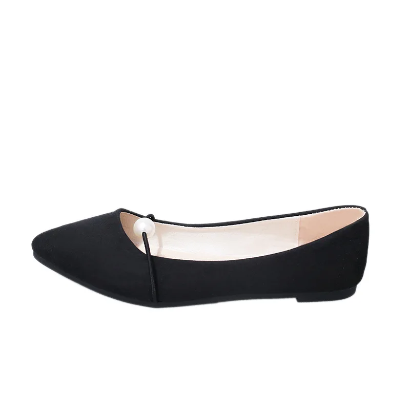 Bead Ladies Plus Size Flats Pointed Toe High Quality Slip-Ons Shallow Mouth Fashion New Simple Female Loafer Shoes Womans Flats