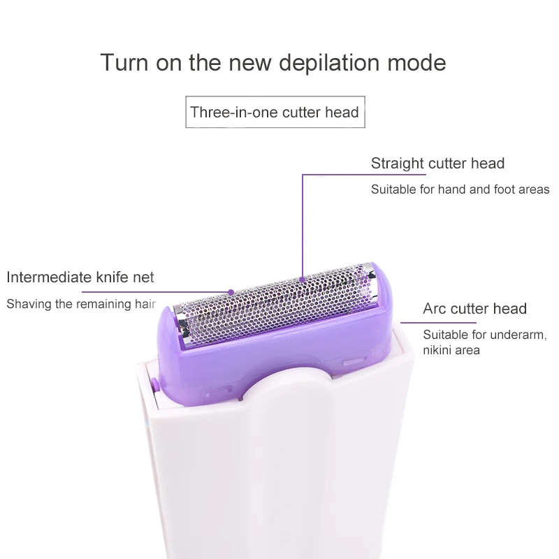 Перезаряжаемый электрический эпилятор 2 в 1 для женщин безболезненное удаление