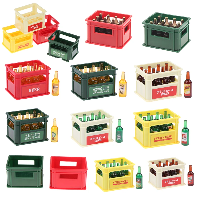 

1pc/1set Kawaii Dollhouse Miniature Wine Bottle Box Mini Drinks For Decoration Doll House Accessories