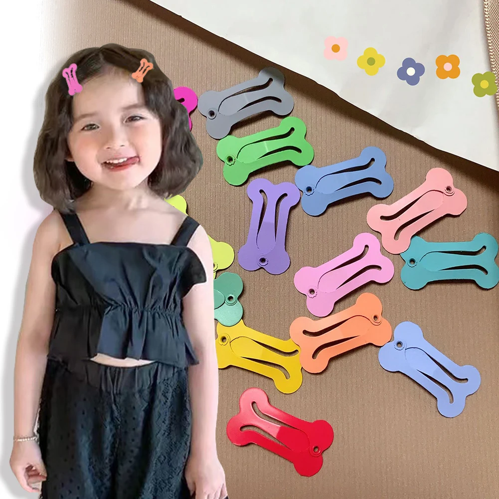 

20pcs/set Cute Colorful Bone Shape Hair Clips For Girls Children Lovely Hair Decorate Hairpins Kids Hair Accessories