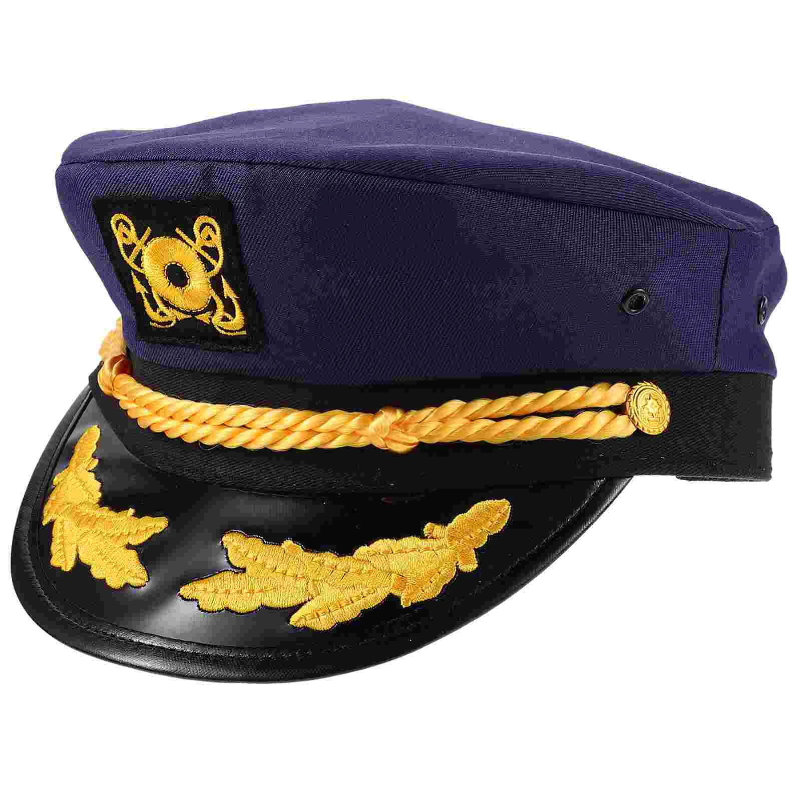 

Navy Cap Captain Hat Outdoor Yacht Outfit Caps Sailor Costume Party Hats Polyester Decor