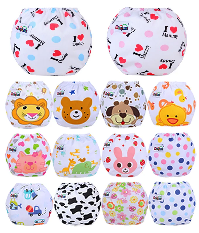

New Baby Diapers 1~3 Years Old Baby Cartoon Training Pants Learning Pants Breathable Children's Flannel Diapers