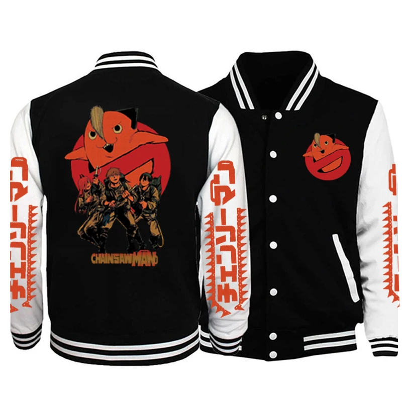

Chainsaw Man Anime Print Coat Jacket Hoodie Friends Pochita Denji Power Hayakawa Aki Sweatshirt Sportswear Baseball Uniform