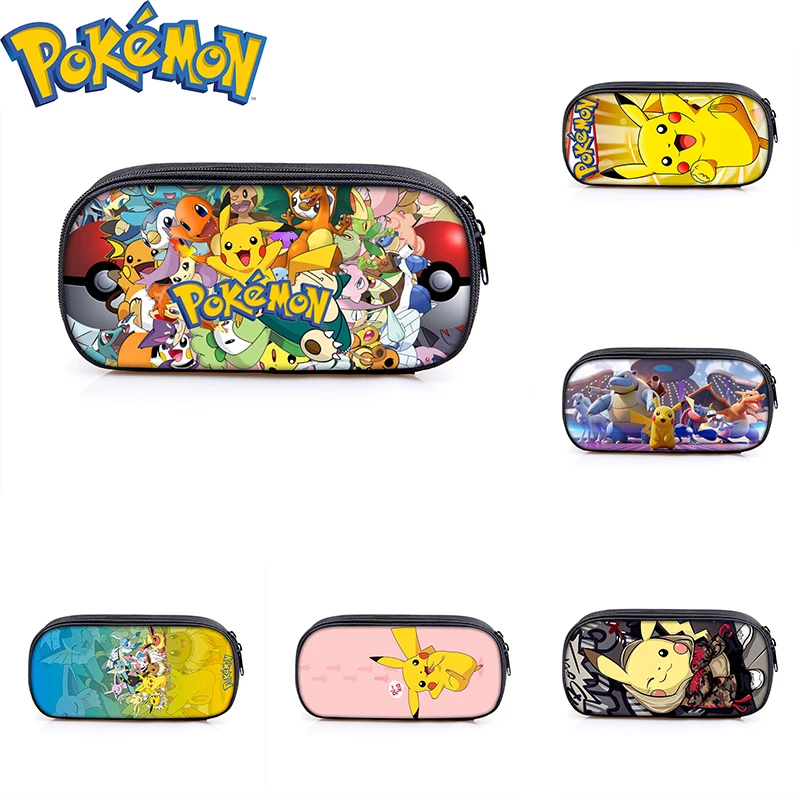 

Pokemon Cartoon Character Student Pencil Bag Polyester Large-capacity Children's Stationery Pencil Case Single-layer Pencil Bag