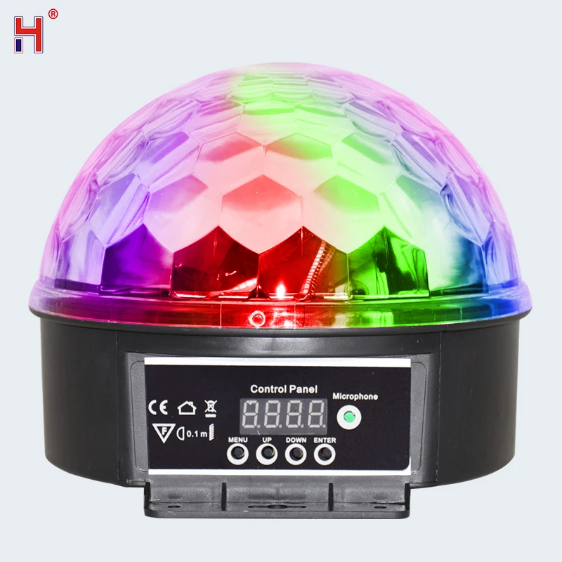 Миниатюрный Хрустальный волшебный шар 27 Вт с управлением звуком, светодиодный легкий сценический эффект DMX, освещение для лазерной вечеринки, диско, светомузыка