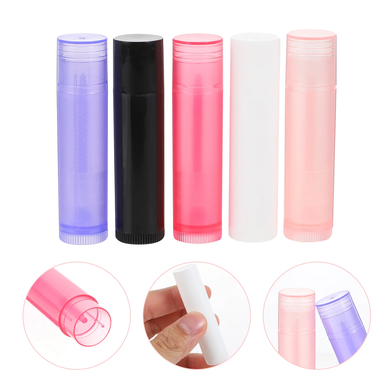 

50 Pcs Lipstick Tube Plastic Container Storage Gloss Refillable Pp Cream Tubes DIY Balm