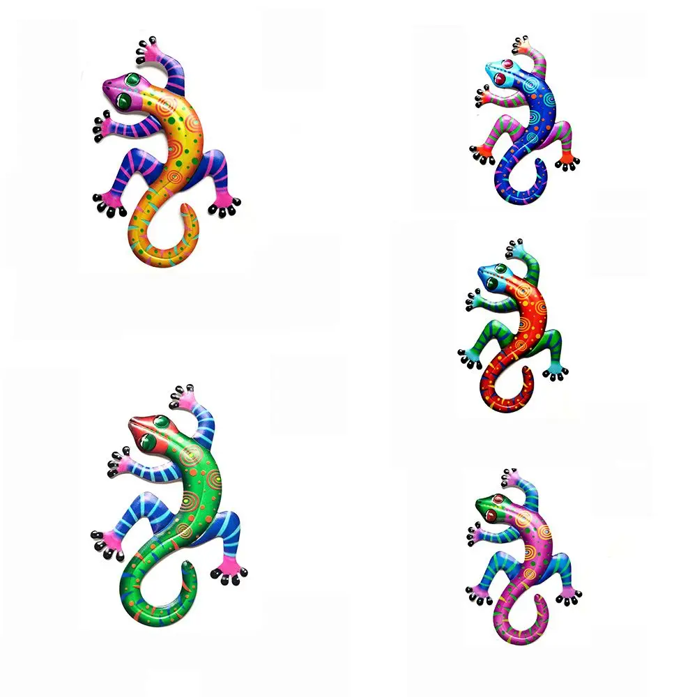 

Patio Wall Fence Outdoor Home Simulation Lizard Art Hanging Iron Art Gecko Metal Gecko Lizard Iron Art Decoration